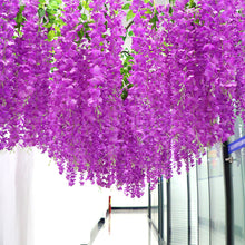 Load image into Gallery viewer, 110cm Artificial Wisteria Decoration Vivid Vine Creeper Green Leaf for Home Wedding Decor DIY Hanging Garland Artificial Flowers
