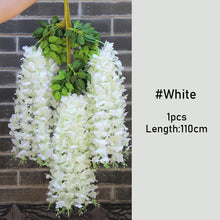 Load image into Gallery viewer, 110cm Artificial Wisteria Decoration Vivid Vine Creeper Green Leaf for Home Wedding Decor DIY Hanging Garland Artificial Flowers
