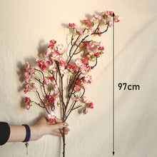 Load image into Gallery viewer, Artificial Cherry Blossom Flower Tall Fake Peach Cherry Flower Arrangement for Home Wedding Decoration
