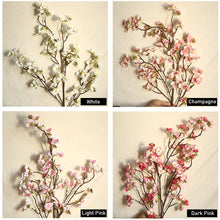 Load image into Gallery viewer, Artificial Cherry Blossom Flower Tall Fake Peach Cherry Flower Arrangement for Home Wedding Decoration
