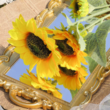 Load image into Gallery viewer, Sunflower Silk Artificial Flower Bouquet Large Sun Flower Home Decor Artificial Flowers Plant Artificial Decorative Flower

