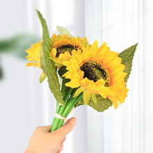 Load image into Gallery viewer, Sunflower Silk Artificial Flower Bouquet Large Sun Flower Home Decor Artificial Flowers Plant Artificial Decorative Flower
