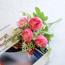 Load image into Gallery viewer, 3 Heads Rose Artificial Bouquet Bridal Flowers Wedding Party Silk Fake Flowers Home Room DIY Decor Marriage Decorations

