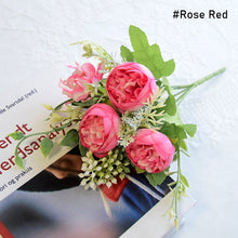 Load image into Gallery viewer, 3 Heads Rose Artificial Bouquet Bridal Flowers Wedding Party Silk Fake Flowers Home Room DIY Decor Marriage Decorations
