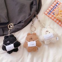 Load image into Gallery viewer, Cute Mini Bear with Mouth Mask Plush Toy Key Chain Bear Pendant Bag Backpack Decoration Key Ring Soft Stuffed Toy
