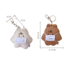 Load image into Gallery viewer, Cute Mini Bear with Mouth Mask Plush Toy Key Chain Bear Pendant Bag Backpack Decoration Key Ring Soft Stuffed Toy
