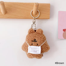 Load image into Gallery viewer, Cute Mini Bear with Mouth Mask Plush Toy Key Chain Bear Pendant Bag Backpack Decoration Key Ring Soft Stuffed Toy
