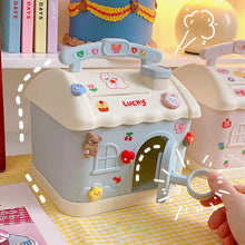 Load image into Gallery viewer, Cute Mini House Piggy Bank Money Box Coins Box with Lock Safe Cartoon Saving Pot Gift Table Room Decoration
