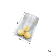 Load image into Gallery viewer, 100pcs Dots Snack Cookie Sealing Bag Self-Adhesive Baby Shower Birthday Party Candy Biscuit Packaging Gift Bag
