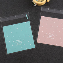 Load image into Gallery viewer, 100pcs Dots Snack Cookie Sealing Bag Self-Adhesive Baby Shower Birthday Party Candy Biscuit Packaging Gift Bag
