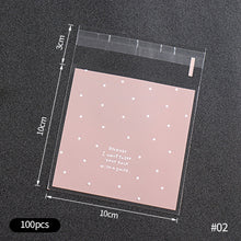 Load image into Gallery viewer, 100pcs Dots Snack Cookie Sealing Bag Self-Adhesive Baby Shower Birthday Party Candy Biscuit Packaging Gift Bag
