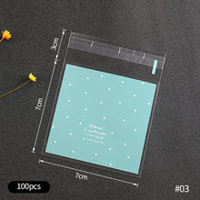 Load image into Gallery viewer, 100pcs Dots Snack Cookie Sealing Bag Self-Adhesive Baby Shower Birthday Party Candy Biscuit Packaging Gift Bag
