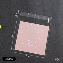 Load image into Gallery viewer, 100pcs Dots Snack Cookie Sealing Bag Self-Adhesive Baby Shower Birthday Party Candy Biscuit Packaging Gift Bag
