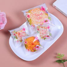 Load image into Gallery viewer, 100pcs Thank You Flower Snack Cookie Sealing Bag Self-Adhesive Wedding Birthday Party Candy Biscuit Packaging Gift Bag
