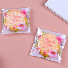 Load image into Gallery viewer, 100pcs Thank You Flower Snack Cookie Sealing Bag Self-Adhesive Wedding Birthday Party Candy Biscuit Packaging Gift Bag
