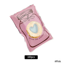 Load image into Gallery viewer, 100pcs Cute Bottle Printed Sealing Bag for Snacks Bag Girls Food Biscuit Cookie Candy Small Size Packet Candy Gift Bag
