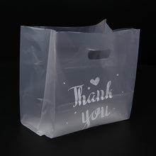 Load image into Gallery viewer, 50pcs Thank You Plastic Gift Bags Cafe Bread Bring Out Bag Shopping Packaging Bags With Handle Christmas Party Wedding Favors For Guests Decoration
