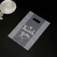 Load image into Gallery viewer, 50pcs Thank You Plastic Gift Bags Cafe Bread Bring Out Bag Shopping Packaging Bags With Handle Christmas Party Wedding Favors For Guests Decoration
