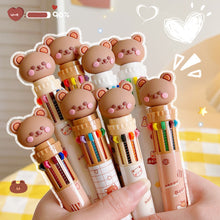 Load image into Gallery viewer, 10Color 0.5mm Student Cartoon Ballpoint Pen Cute Animal Colorful Pens Kids Diary Scrapbooking Drawing Stationary
