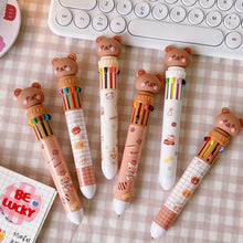 Load image into Gallery viewer, 10Color 0.5mm Student Cartoon Ballpoint Pen Cute Animal Colorful Pens Kids Diary Scrapbooking Drawing Stationary
