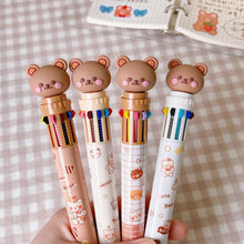 Load image into Gallery viewer, 10Color 0.5mm Student Cartoon Ballpoint Pen Cute Animal Colorful Pens Kids Diary Scrapbooking Drawing Stationary
