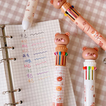 Load image into Gallery viewer, 10Color 0.5mm Student Cartoon Ballpoint Pen Cute Animal Colorful Pens Kids Diary Scrapbooking Drawing Stationary
