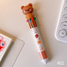 Load image into Gallery viewer, 10Color 0.5mm Student Cartoon Ballpoint Pen Cute Animal Colorful Pens Kids Diary Scrapbooking Drawing Stationary
