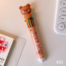 Load image into Gallery viewer, 10Color 0.5mm Student Cartoon Ballpoint Pen Cute Animal Colorful Pens Kids Diary Scrapbooking Drawing Stationary
