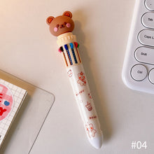 Load image into Gallery viewer, 10Color 0.5mm Student Cartoon Ballpoint Pen Cute Animal Colorful Pens Kids Diary Scrapbooking Drawing Stationary

