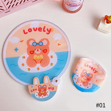 Load image into Gallery viewer, Summer Cartoon Handheld Round Fan Portable Fan with Handle Mini Folding Foldable Fan School Home Use Fan
