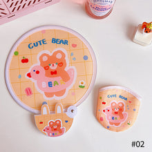 Load image into Gallery viewer, Summer Cartoon Handheld Round Fan Portable Fan with Handle Mini Folding Foldable Fan School Home Use Fan
