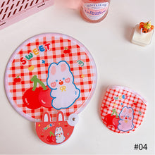Load image into Gallery viewer, Summer Cartoon Handheld Round Fan Portable Fan with Handle Mini Folding Foldable Fan School Home Use Fan
