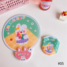 Load image into Gallery viewer, Summer Cartoon Handheld Round Fan Portable Fan with Handle Mini Folding Foldable Fan School Home Use Fan
