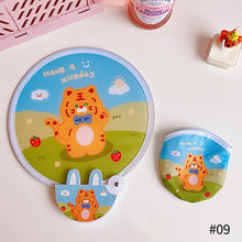 Load image into Gallery viewer, Summer Cartoon Handheld Round Fan Portable Fan with Handle Mini Folding Foldable Fan School Home Use Fan
