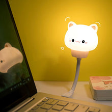 Load image into Gallery viewer, USB Plug Cartoon Animal Lamp Computer Mobile Power Charging USB Small Book Lamps LED Eye Protection Light Baby Breeding Kids Room Night Light
