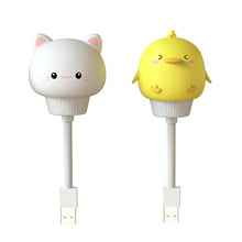 Load image into Gallery viewer, USB Plug Cartoon Animal Lamp Computer Mobile Power Charging USB Small Book Lamps LED Eye Protection Light Baby Breeding Kids Room Night Light

