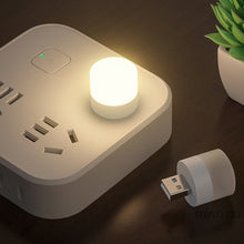Load image into Gallery viewer, USB Plug Lamp Computer Mobile Power Charging USB Small Book Lamps LED Eye Protection Reading Light Small Round Light Night Light
