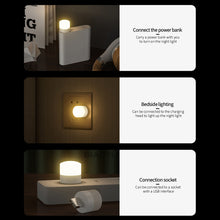 Load image into Gallery viewer, USB Plug Lamp Computer Mobile Power Charging USB Small Book Lamps LED Eye Protection Reading Light Small Round Light Night Light
