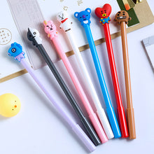 Load image into Gallery viewer, 1PC Cute BTS Pen Stationery Cartoon BT21 0.5mm Black Gel Pen Student School
