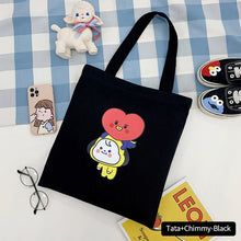 Load image into Gallery viewer, Korean BTS BT21 Cartoon Printed Canvas Tote Large Capacity Bag Fashion Shoulder Bag Ladies Canvas Bags
