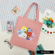 Load image into Gallery viewer, Korean BTS BT21 Cartoon Printed Canvas Tote Large Capacity Bag Fashion Shoulder Bag Ladies Canvas Bags
