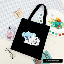 Load image into Gallery viewer, Korean BTS BT21 Cartoon Printed Canvas Tote Large Capacity Bag Fashion Shoulder Bag Ladies Canvas Bags
