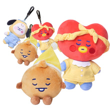 Load image into Gallery viewer, 10cm/20cm KPOP BT21 BTS Soft Plush Toy Pajamas Design Plush Keychain Bag Pendant Key Ring Stuffed Cartoon Toy Gift Tata Cooky Chimmy Koya Shooky Mang RJ

