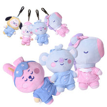 Load image into Gallery viewer, 10cm/20cm KPOP BT21 BTS Soft Plush Toy Pajamas Design Plush Keychain Bag Pendant Key Ring Stuffed Cartoon Toy Gift Tata Cooky Chimmy Koya Shooky Mang RJ
