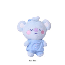 Load image into Gallery viewer, 10cm/20cm KPOP BT21 BTS Soft Plush Toy Pajamas Design Plush Keychain Bag Pendant Key Ring Stuffed Cartoon Toy Gift Tata Cooky Chimmy Koya Shooky Mang RJ
