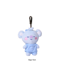 Load image into Gallery viewer, 10cm/20cm KPOP BT21 BTS Soft Plush Toy Pajamas Design Plush Keychain Bag Pendant Key Ring Stuffed Cartoon Toy Gift Tata Cooky Chimmy Koya Shooky Mang RJ
