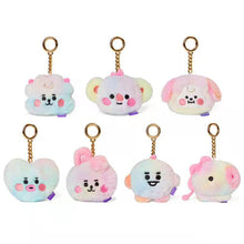 Load image into Gallery viewer, 12cm KPOP BT21 BTS Soft Plush Toy Plush Keychain Bag Pendant Key Ring Stuffed Cartoon Toy Gift Tata Cooky Chimmy Koya Shooky Mang RJ
