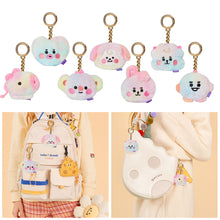 Load image into Gallery viewer, 12cm KPOP BT21 BTS Soft Plush Toy Plush Keychain Bag Pendant Key Ring Stuffed Cartoon Toy Gift Tata Cooky Chimmy Koya Shooky Mang RJ
