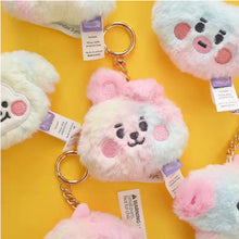 Load image into Gallery viewer, 12cm KPOP BT21 BTS Soft Plush Toy Plush Keychain Bag Pendant Key Ring Stuffed Cartoon Toy Gift Tata Cooky Chimmy Koya Shooky Mang RJ
