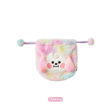 Load image into Gallery viewer, KPOP BTS BT21 Gradient Plush Soft Storage Bag Rainbow Cartoon Large Capacity Drawstring Pocket for Cosmetics Stationery
